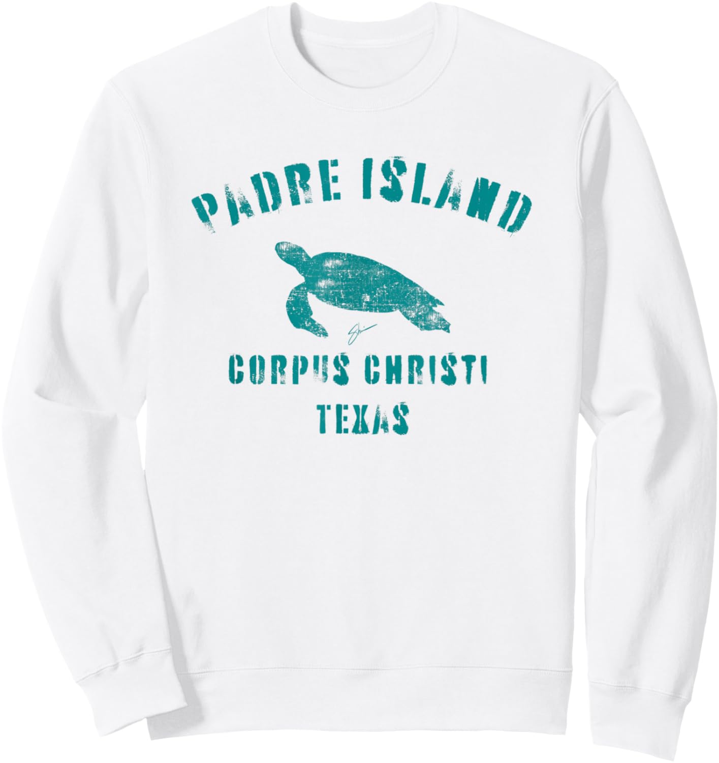 Padre Island Corpus Christi (Distressed) Sweatshirt - Sweatshirt | White