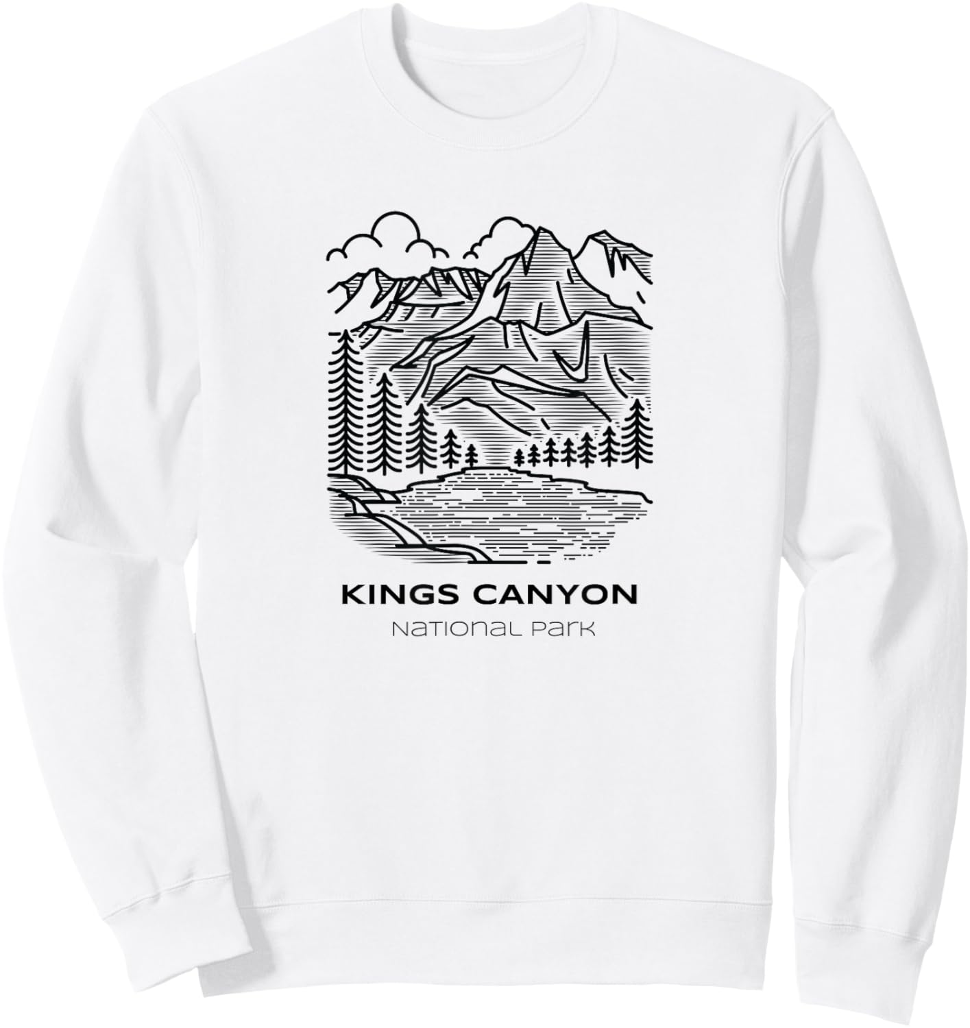 Vintage Kings Canyon National Park Hike Sweatshirt - Sweatshirt | White