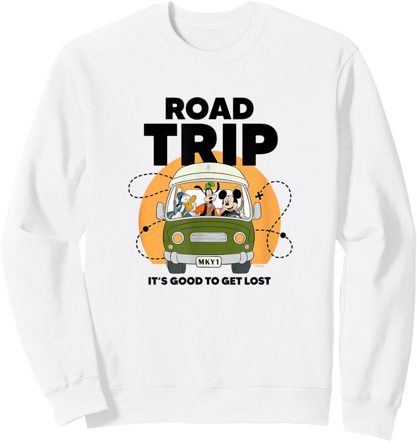 Donald, Goofy & Mickey - Road Trip Sweatshirt - Sweatshirt | White