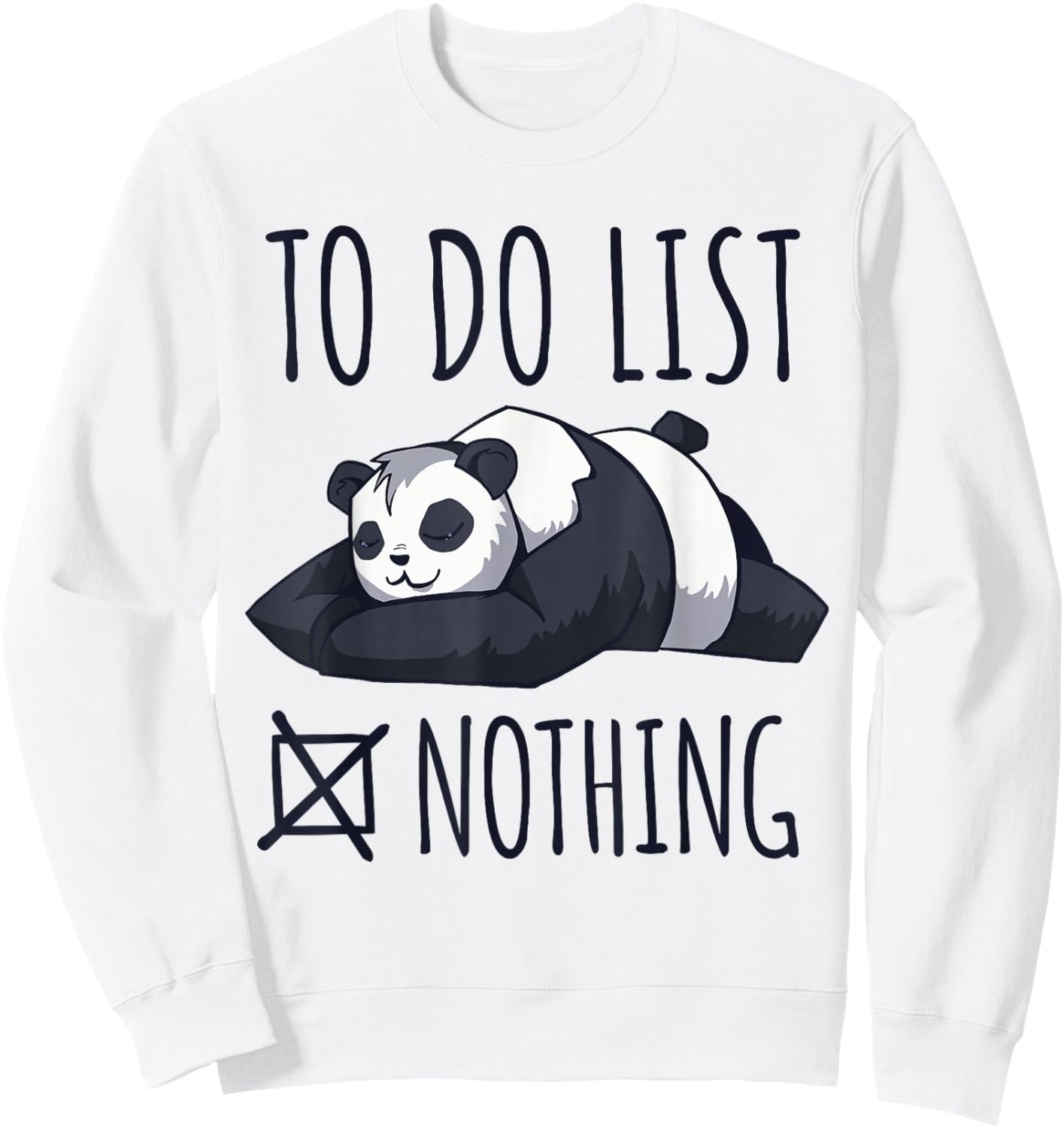 Panda Bear - To Do List: Nothing - Sleeping Panda Sweatshirt - Sweatshirt | White