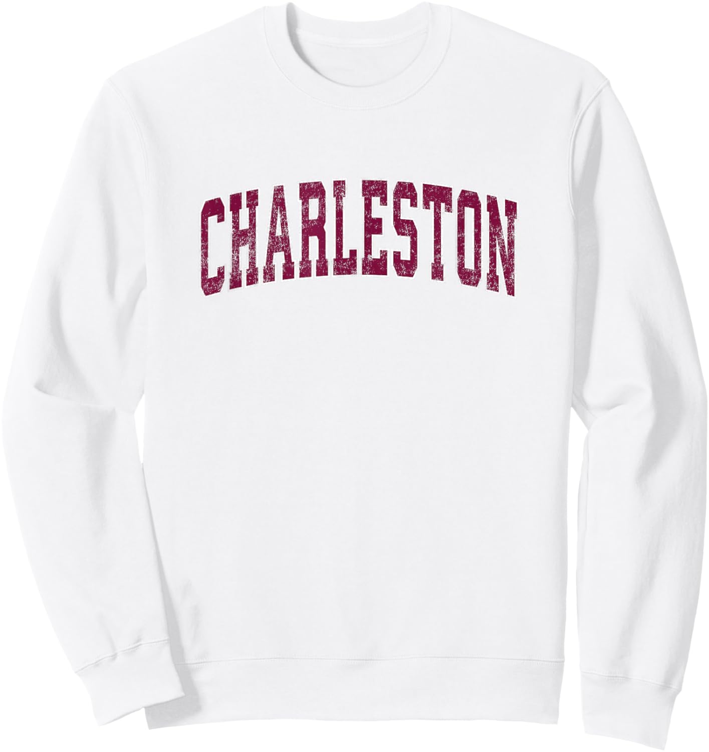 Charleston South Carolina SC Vintage Athletic Sports Design Sweatshirt - Sweatshirt | White