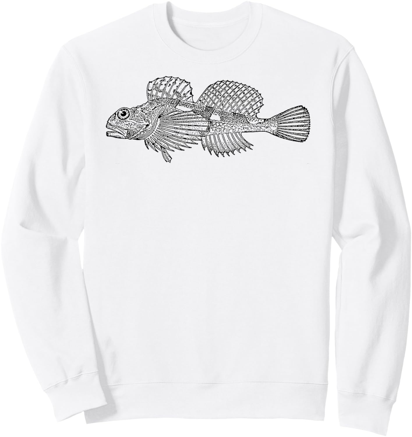 Sculpin Fish Vintage Freshwater Retro Eighties Sweatshirt - Sweatshirt | White