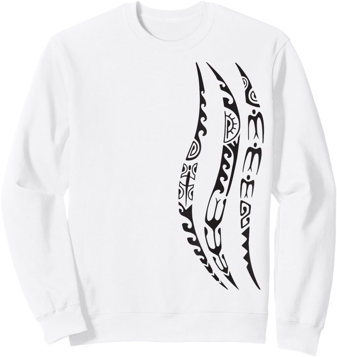 Symbol Haka Culture Maori Tribal Pattern New Zealand Sweatshirt - Sweatshirt | White