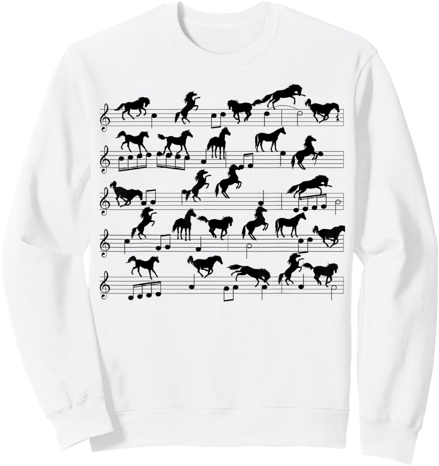Cute Horse Music Note Clef Gifts For Girls, Boys, Men, Women Sweatshirt - Sweatshirt | White