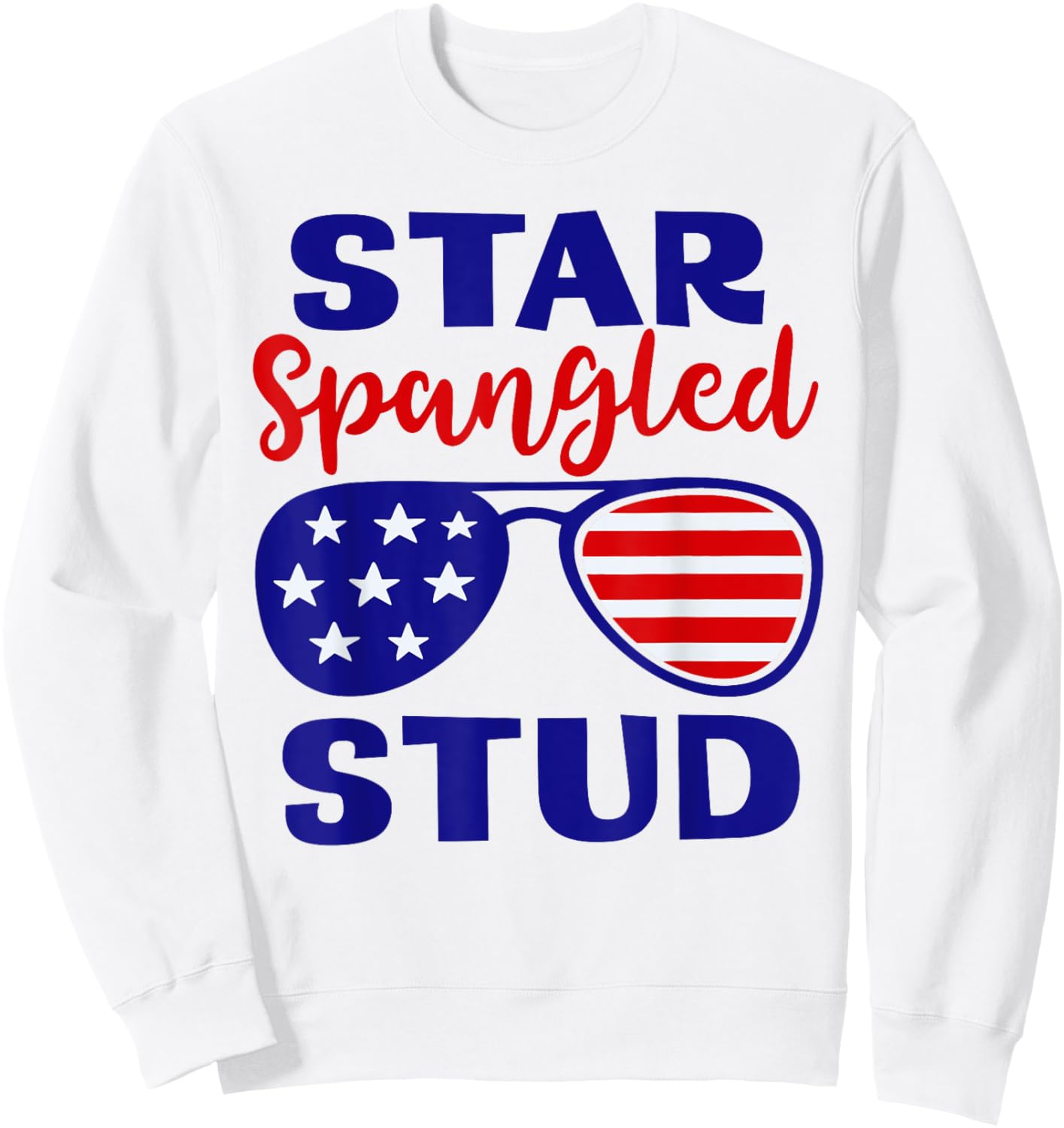 Star Spangled Stud Sweatshirt - Sweatshirt | White