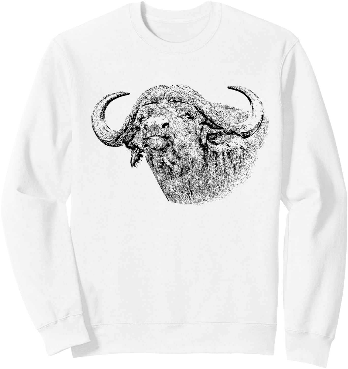 Cape Buffalo African Safari Sweatshirt - Sweatshirt | White