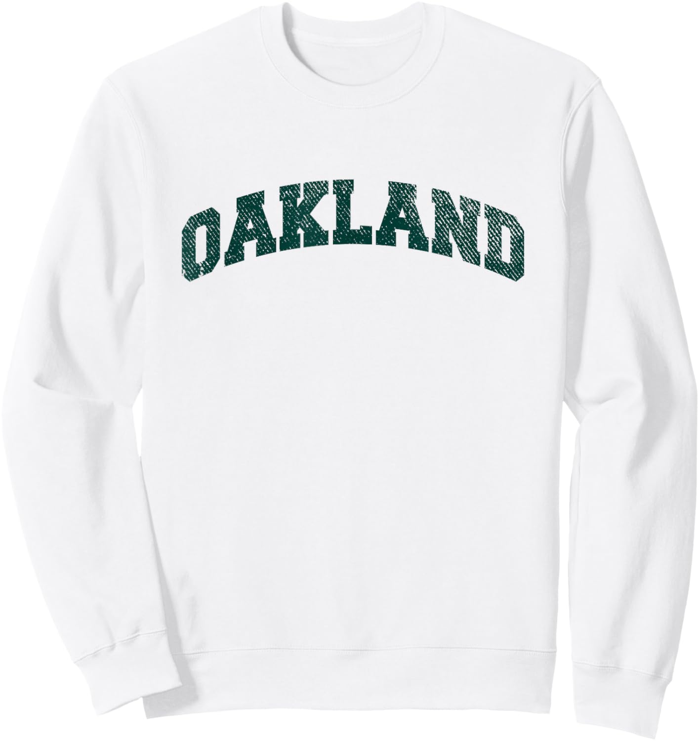 Oakland Classic Athletic Sports Distressed Sweatshirt - Sweatshirt | White