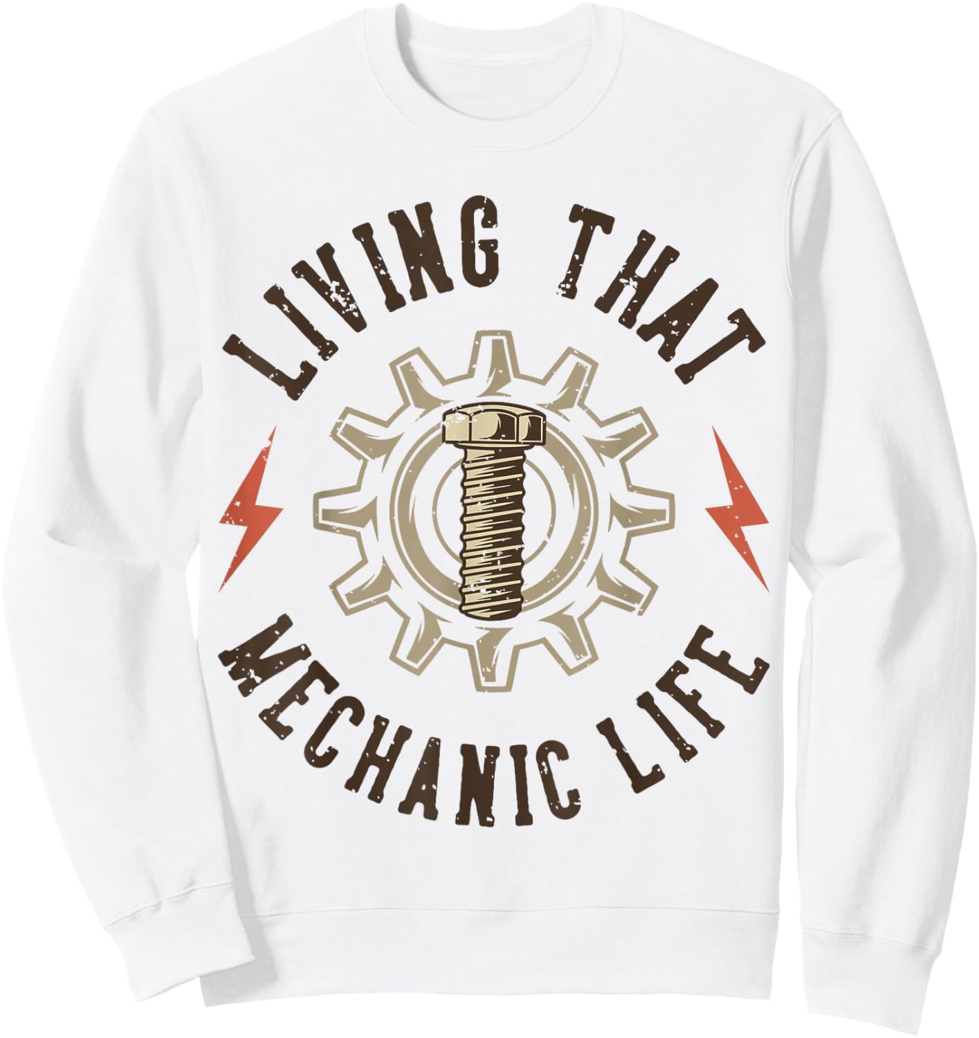 Living That Mechanic Life Sweatshirt - Sweatshirt | White