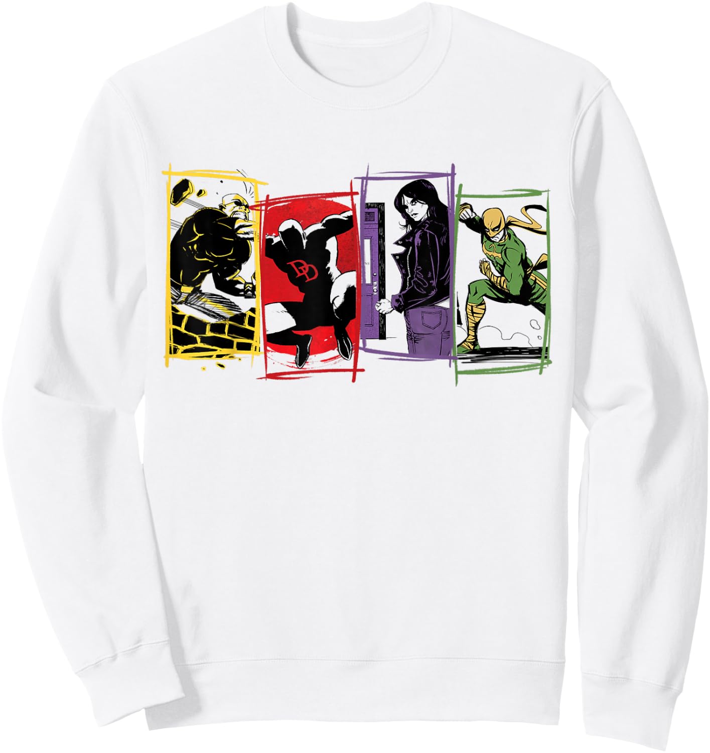 Marvel The Defenders Super Hero Team Sweatshirt - Sweatshirt | White