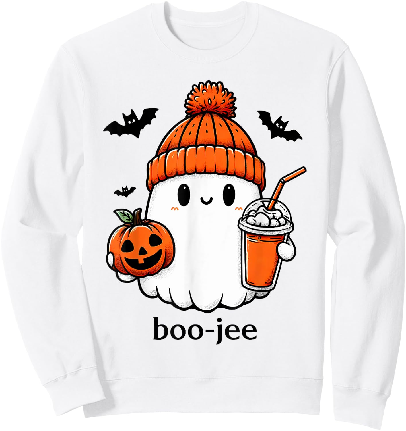 Cute Ghost Bougie Ghost Boo-Jee Halloween Sweatshirt - Sweatshirt | White