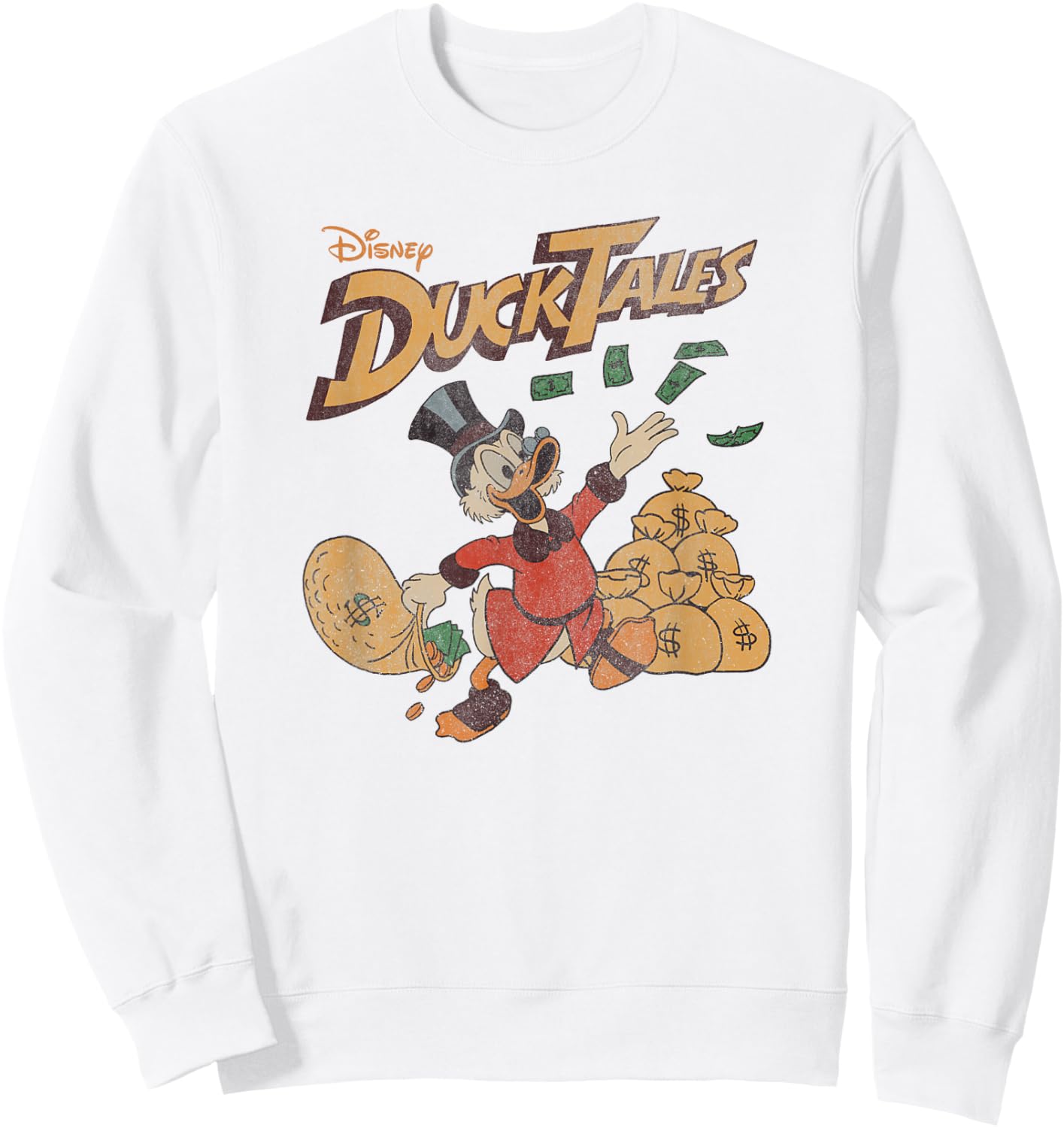 Disney Duck Tales Scrooge McDuck Money Bags Sweatshirt - Sweatshirt | White
