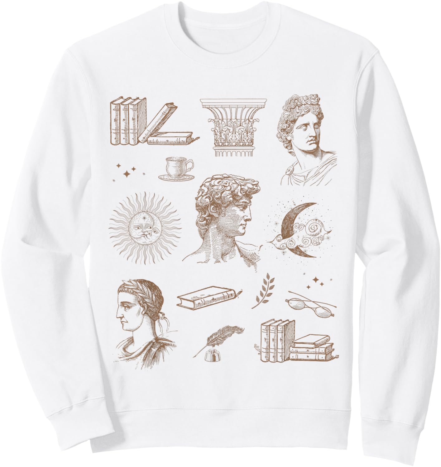 Dark Academia Clothing Aesthetic Book Lover Bookaholic Sweatshirt - Sweatshirt | White