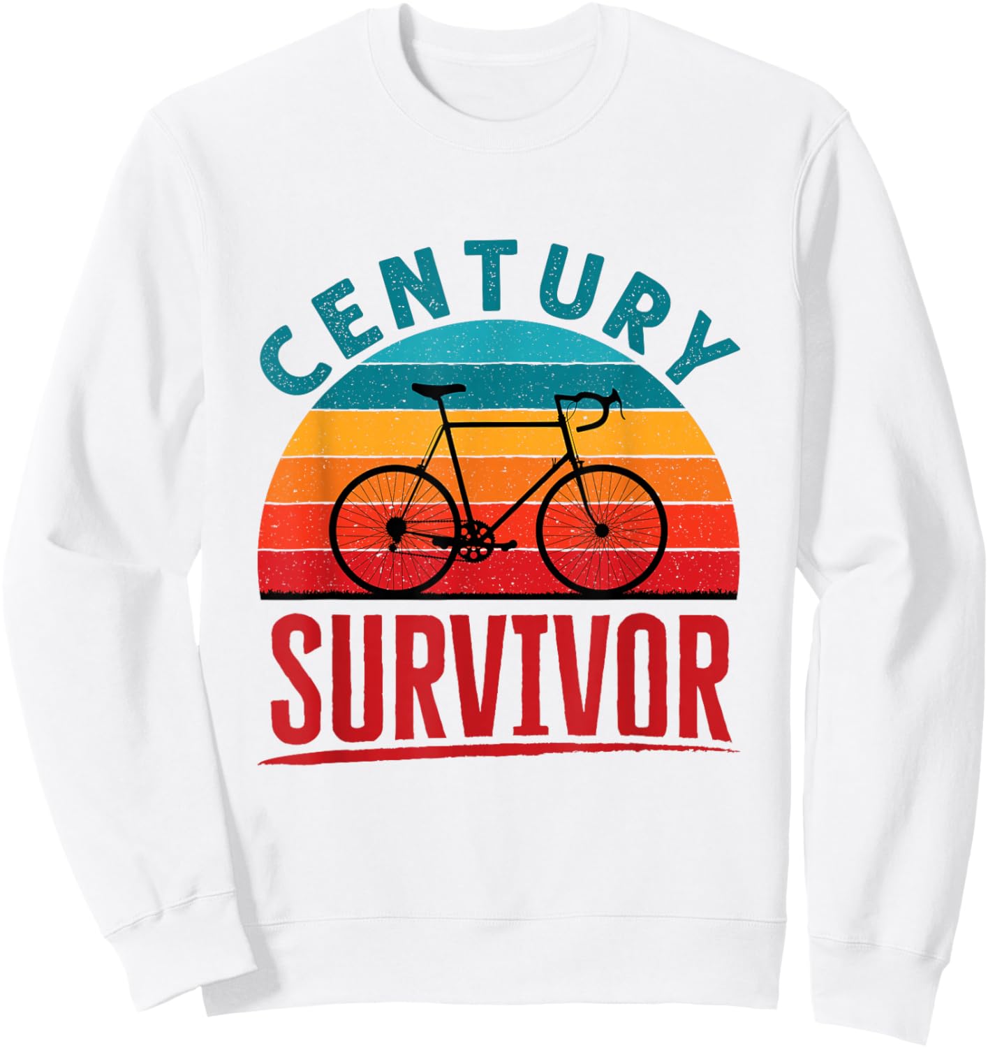 Century Survivor 100 Mile Bicycle Ride Road Cycling Sweatshirt - Sweatshirt | White