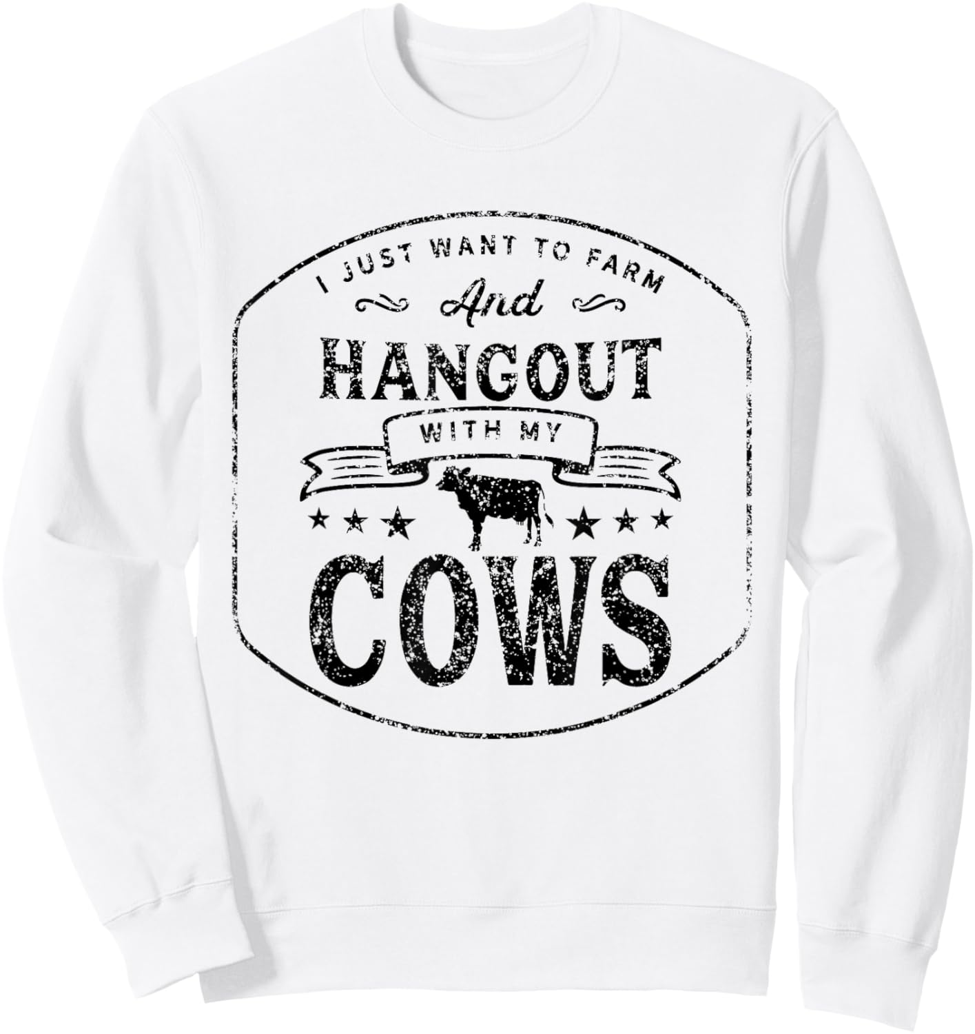 Hang out with my Cows Farming Farmer Cow Herd Sweatshirt - Sweatshirt | White