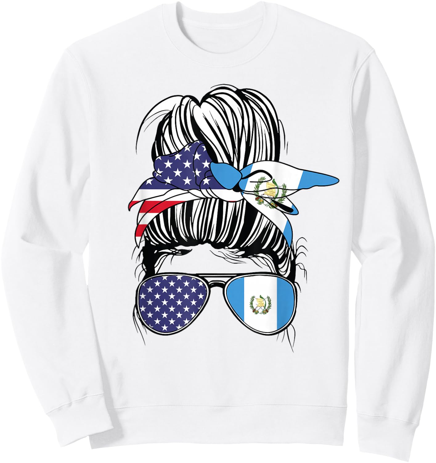Guatemalan American Heritage Women USA Girl Guatemala Sweatshirt - Sweatshirt | White