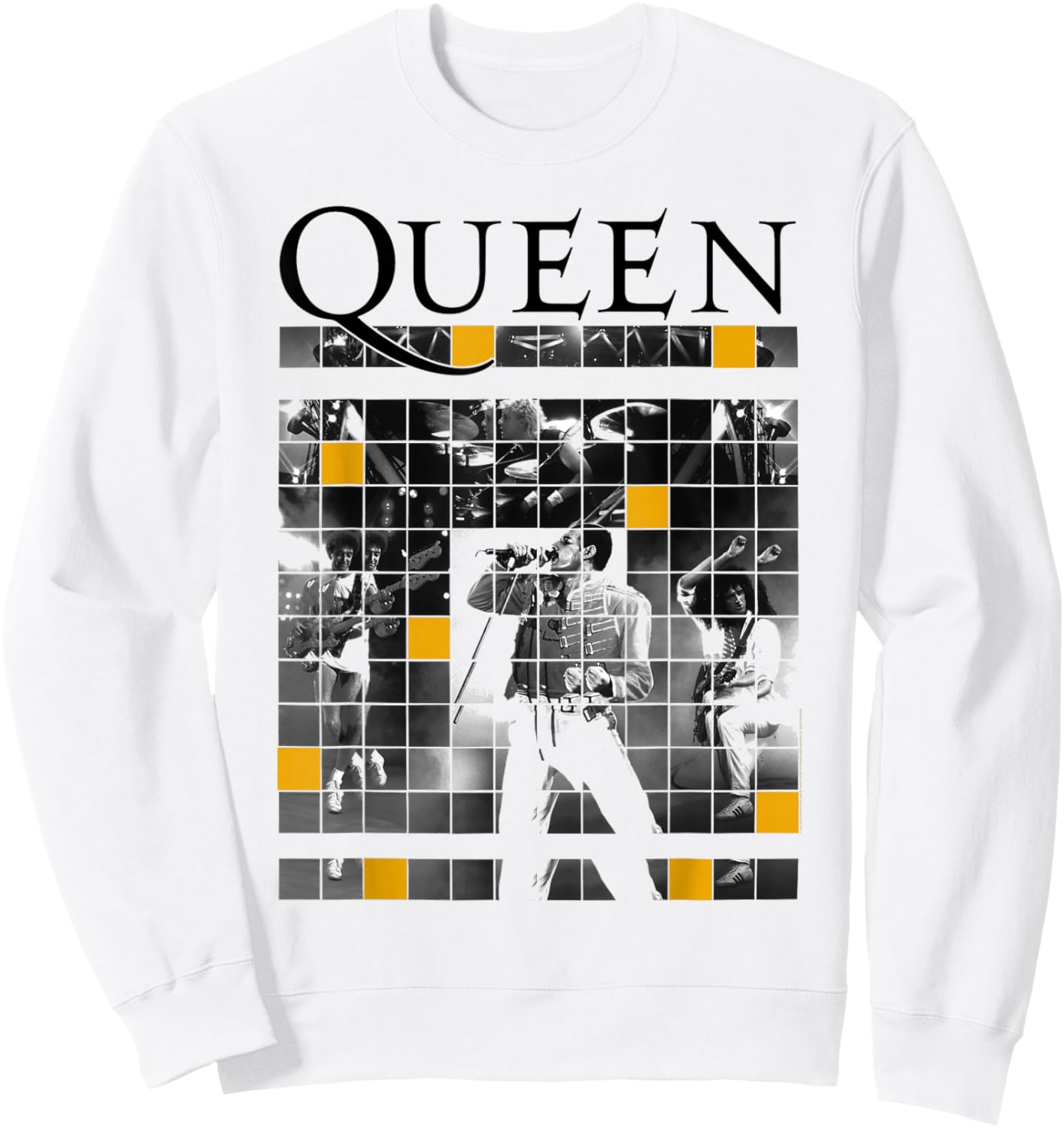Queen Official Live Concert Blocks Sweatshirt - Sweatshirt | White