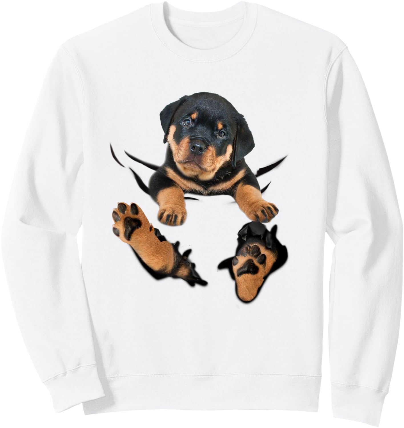 Rottweiler Puppy Breakthrough Sweatshirt - Sweatshirt | White