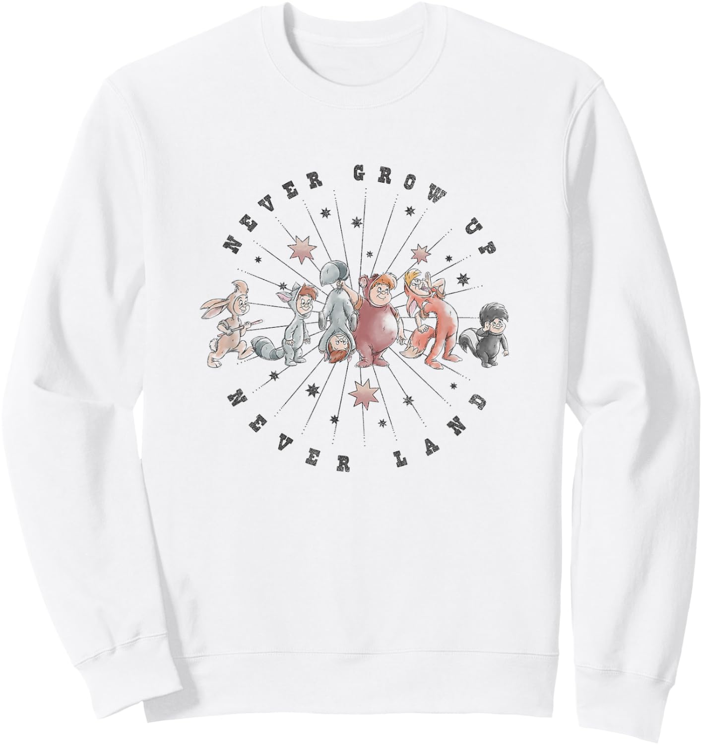 Disney Peter Pan Never Grow Up Never Land Lost Boys Vintage Sweatshirt - Sweatshirt | White