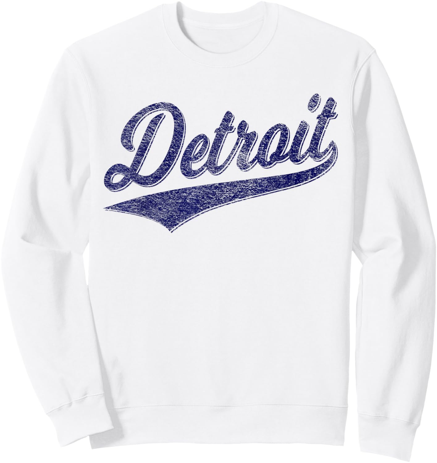 Detroit Varsity Script Classic Sports Jersey Style Sweatshirt - Sweatshirt | White