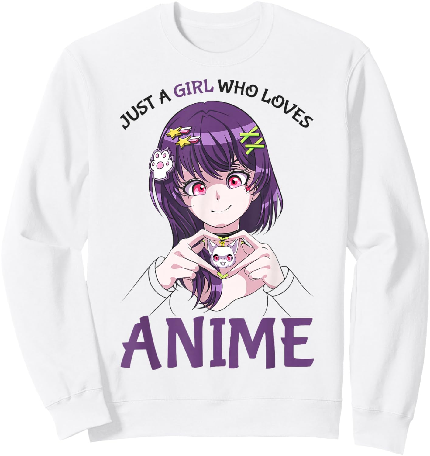 Just A Girl Who Loves Anime Teenage Girls Merch Stuff Sweatshirt - Sweatshirt | White