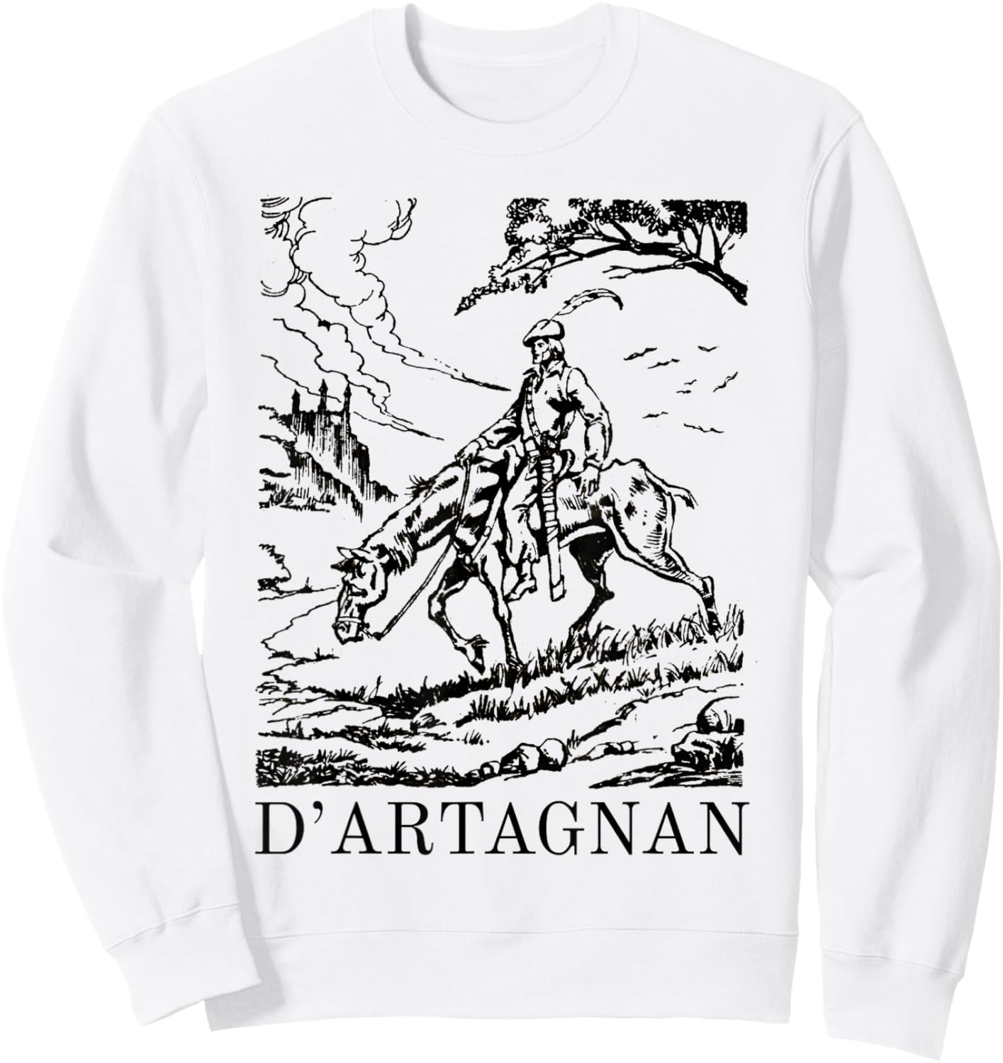 The Three Musketeers D'artagnan Illustration Alexandre Dumas Sweatshirt - Sweatshirt | White