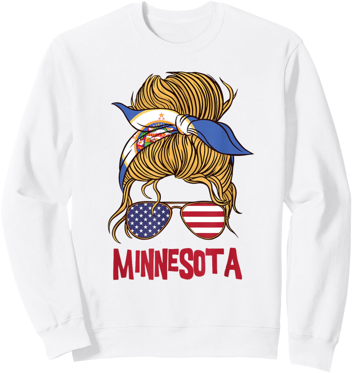 Minnesota for Girls Minnesota proud State Flag Sweatshirt - Sweatshirt | White