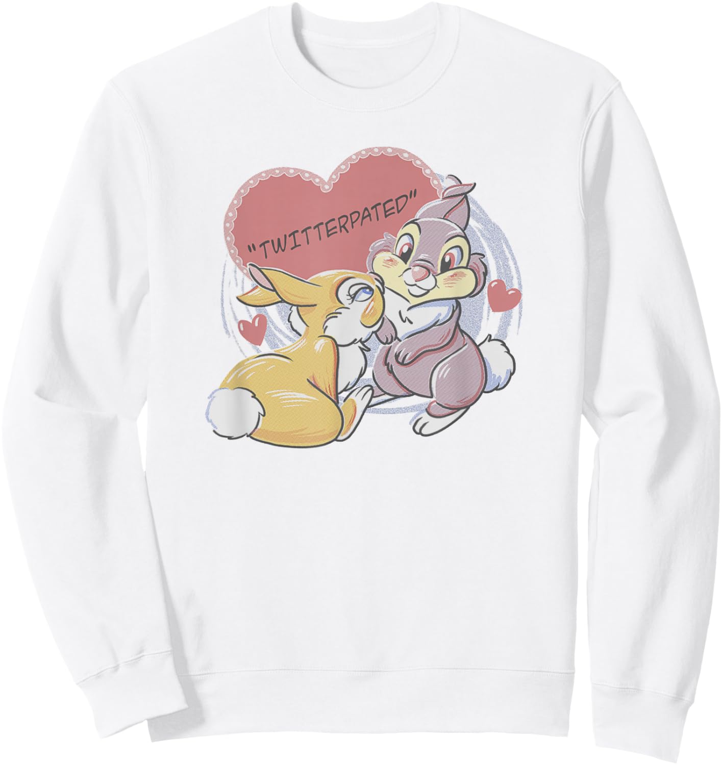 Disney Bambi Thumper & Miss Bunny Valentine's Day Vintage Sweatshirt - Sweatshirt | White