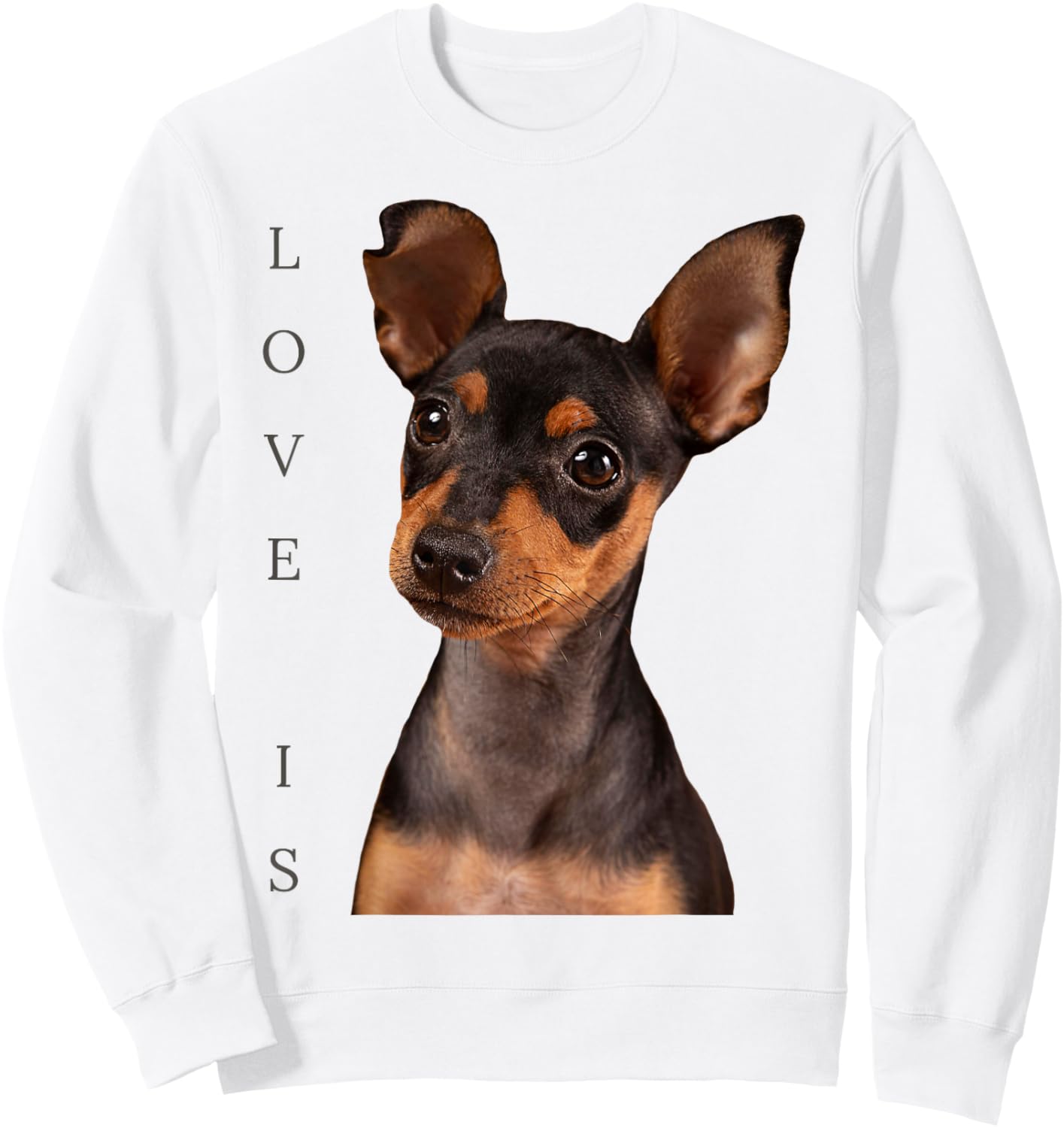 Miniature Pinscher Shirt Min Pin Mom Dad Dog Love Is Funny Sweatshirt - Sweatshirt | White