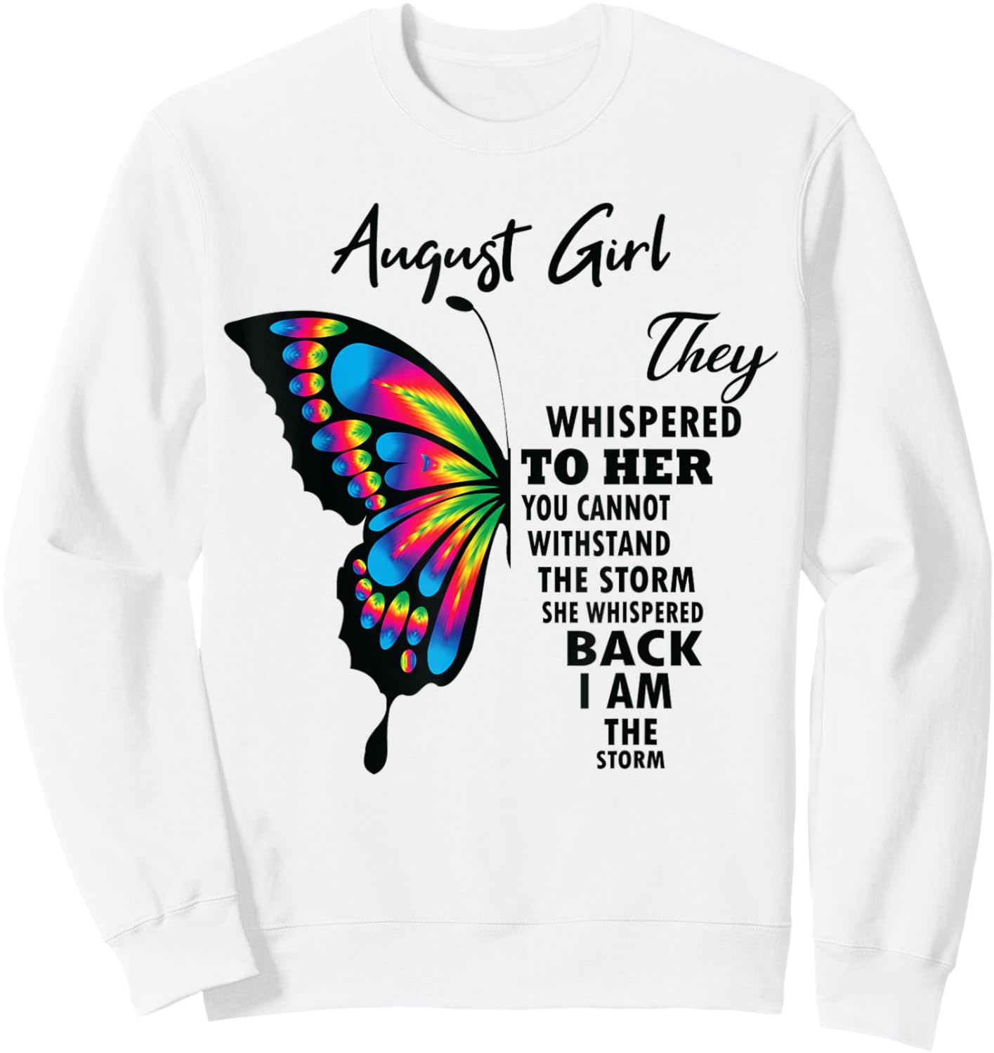 August Girl Birthday For Girls Born In August Butterfly Teen Sweatshirt - Sweatshirt | White