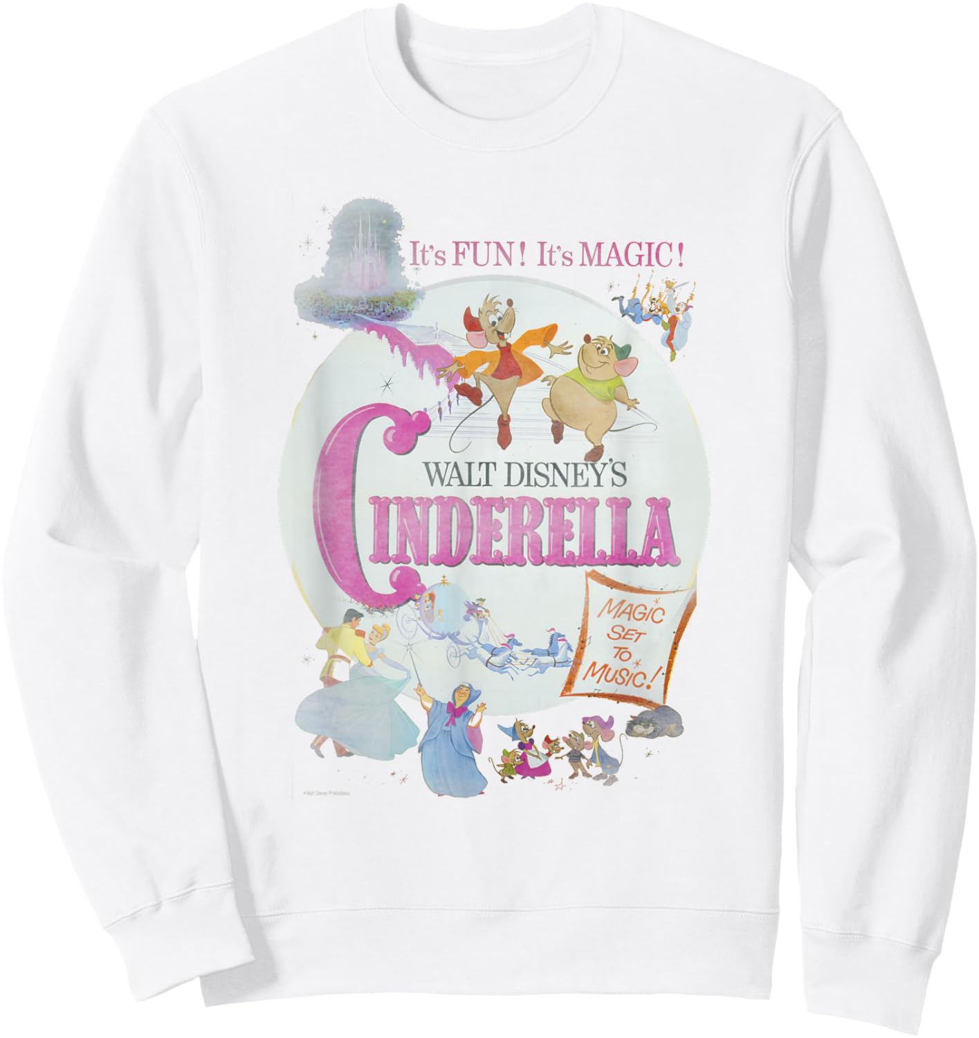 Disney Cinderella Vintage Classic Movie Poster Small Sweatshirt - Sweatshirt | White