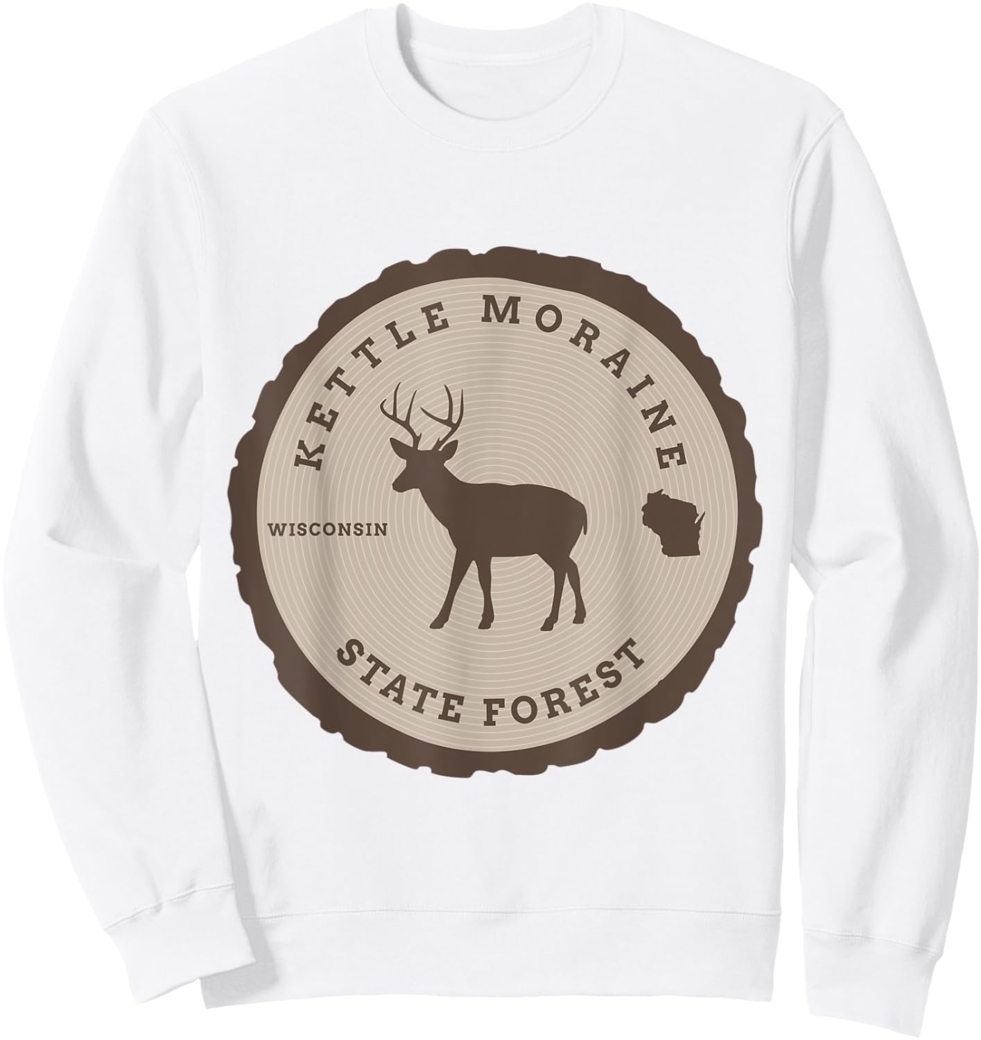 Kettle Moraine State Forest Wisconsin WI Outdoors Deer Sweatshirt - Sweatshirt | White