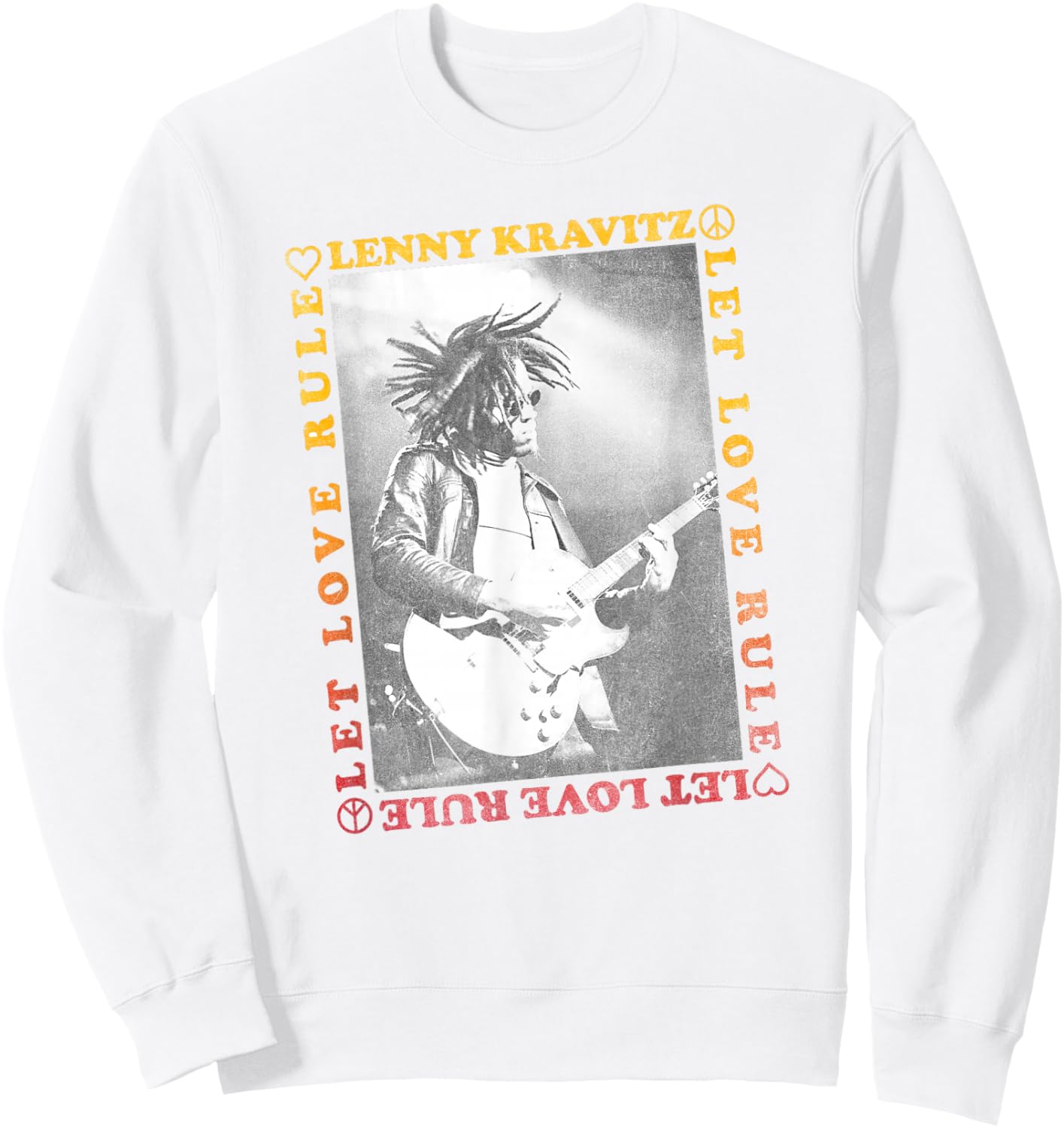 Lenny Kravitz – Guitar Let Love Rule Sweatshirt - Sweatshirt | White