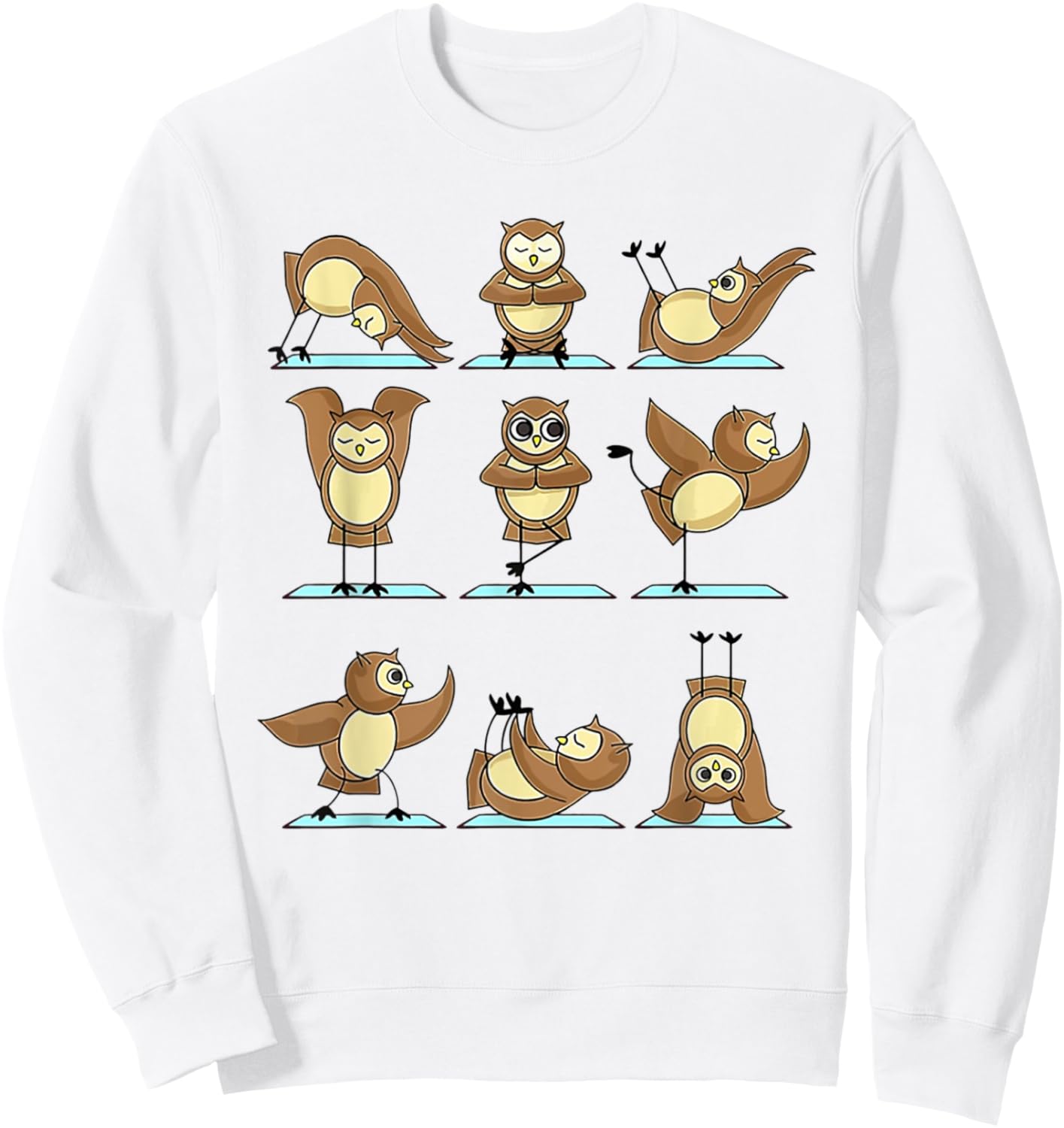 Owl Yoga Poses Owl Namaste Lover Sweatshirt - Sweatshirt | White