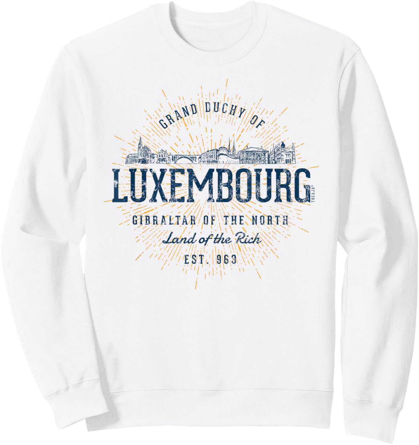 Vintage Luxembourg Retro Sweatshirt - Sweatshirt | White