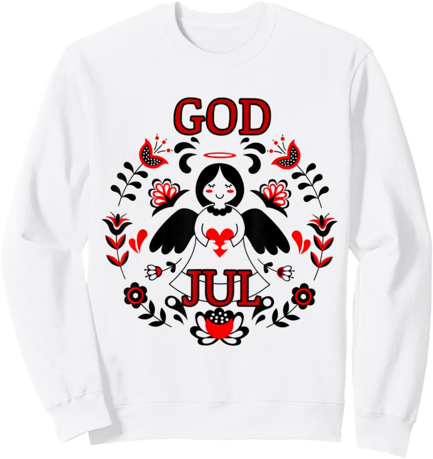 God Jul In Heart Christmas Sweatshirt - Sweatshirt | White