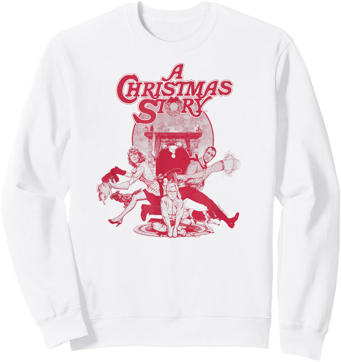 A Christmas Story Red Vintage Poster Funny Holiday Sweatshirt - Sweatshirt | White