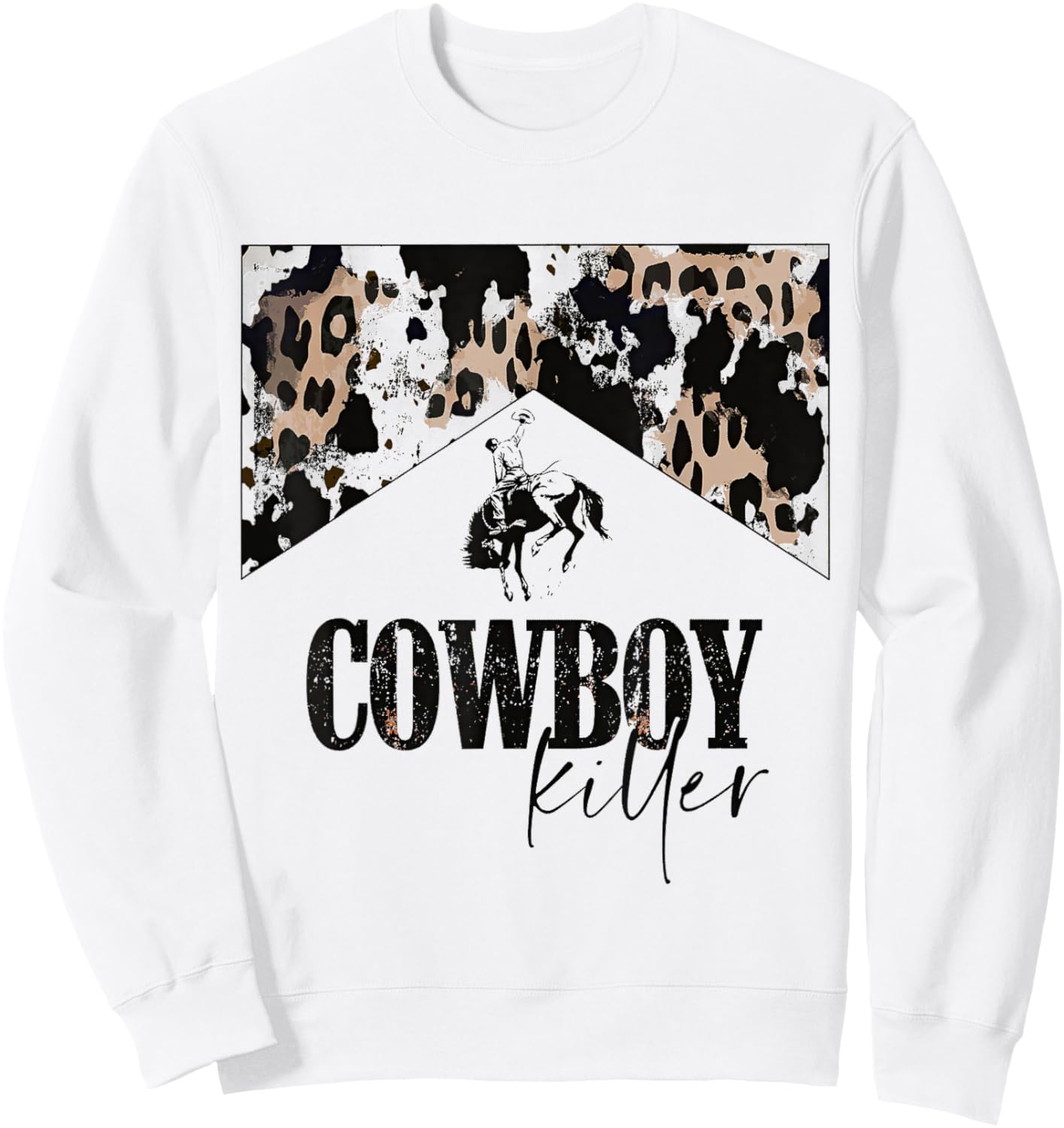 Cowboy Killer Western leopard country cowgirl vintage woman Sweatshirt - Sweatshirt | White