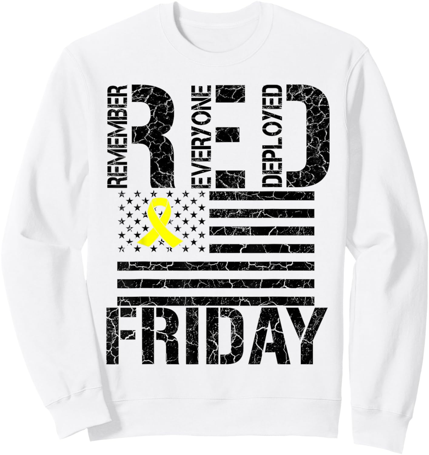 R.E.D. Remember Everyone Deployed - Red Friday Sweatshirt - Sweatshirt | White