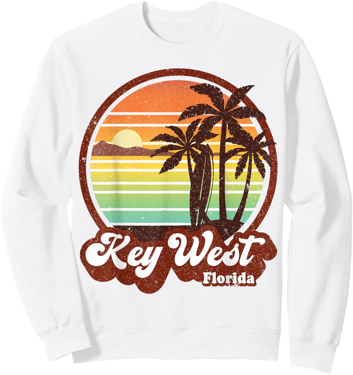 Key West Souvenirs Florida Vintage Surf Surfing Retro 70s Sweatshirt - Sweatshirt | White