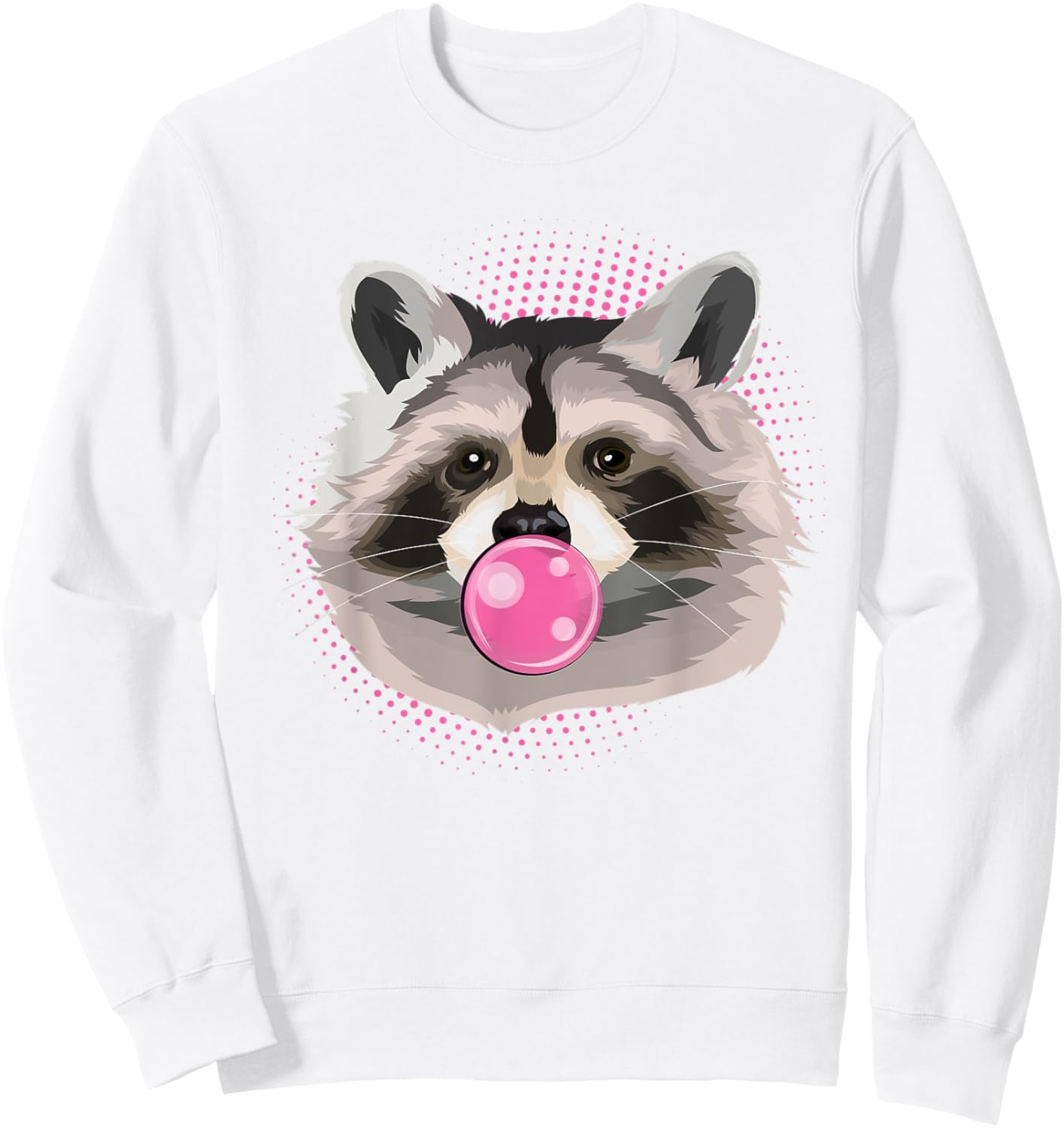 Funny Trash Panda Bubble Gum Animal Pink Bubblegum Raccoon Sweatshirt - Sweatshirt | White