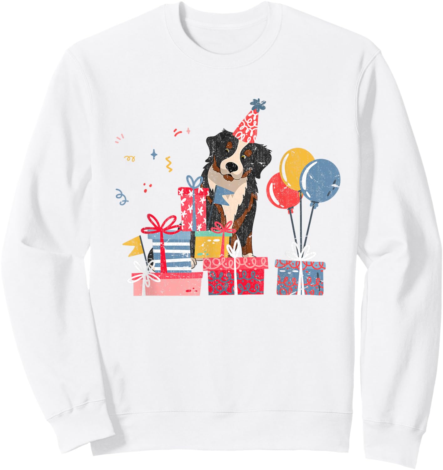 Dog Animal Lover Pet Kids Birthday Party Bernese Mountain Sweatshirt - Sweatshirt | White
