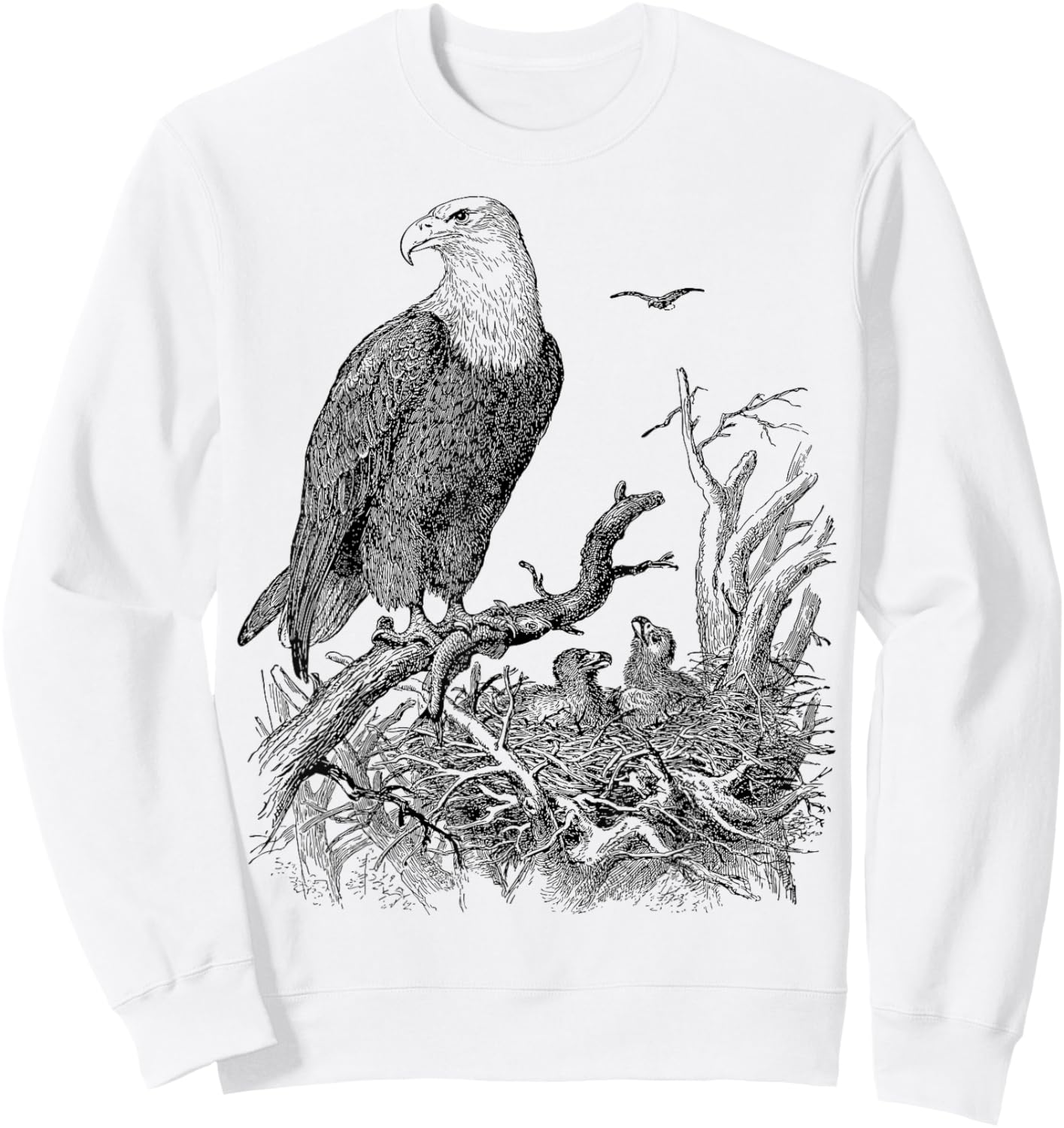 Bald Eagle Nest Baby Bird Watching Group Sweatshirt - Sweatshirt | White
