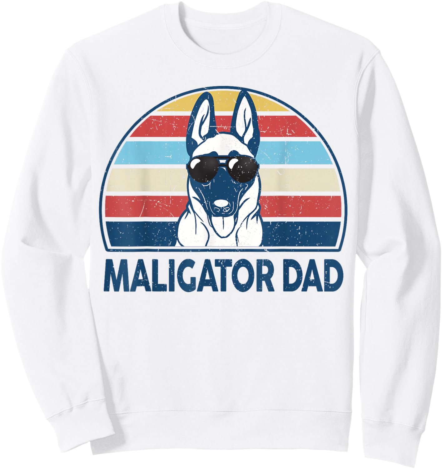 Funny Belgian Malinois Maligator Dad for Dog Lover Sweatshirt - Sweatshirt | White