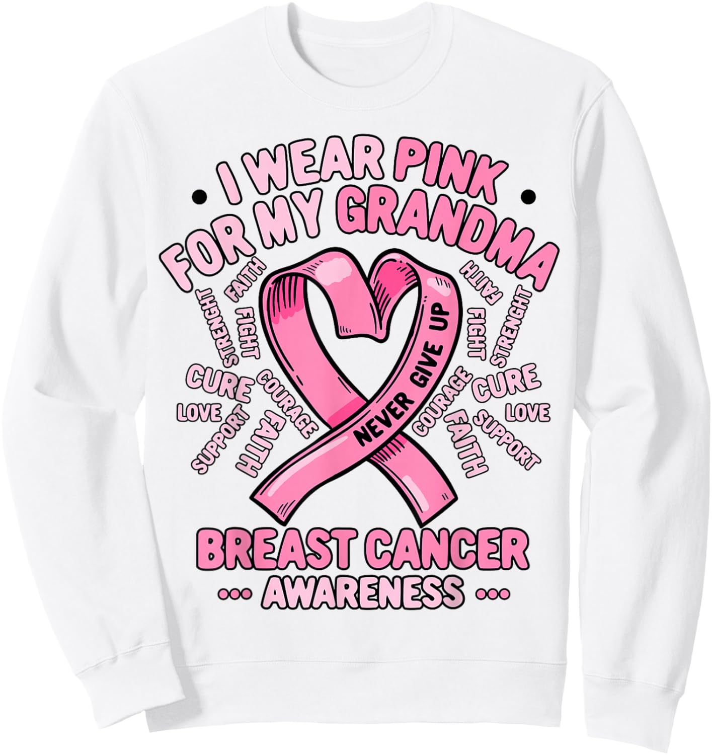 Breast Cancer Awareness Month I Wear Pink For My Grandma Sweatshirt - Sweatshirt | White