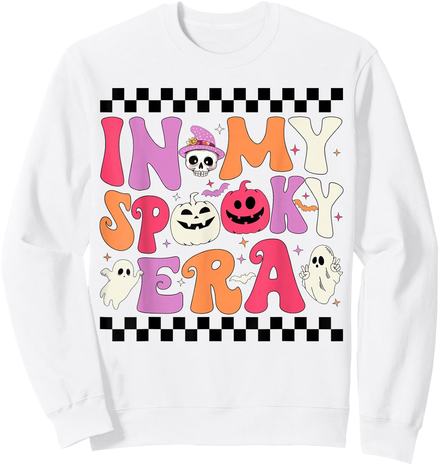 In My Spooky Era Halloween Ghost Groovy Hippie Halloween Sweatshirt - Sweatshirt | White