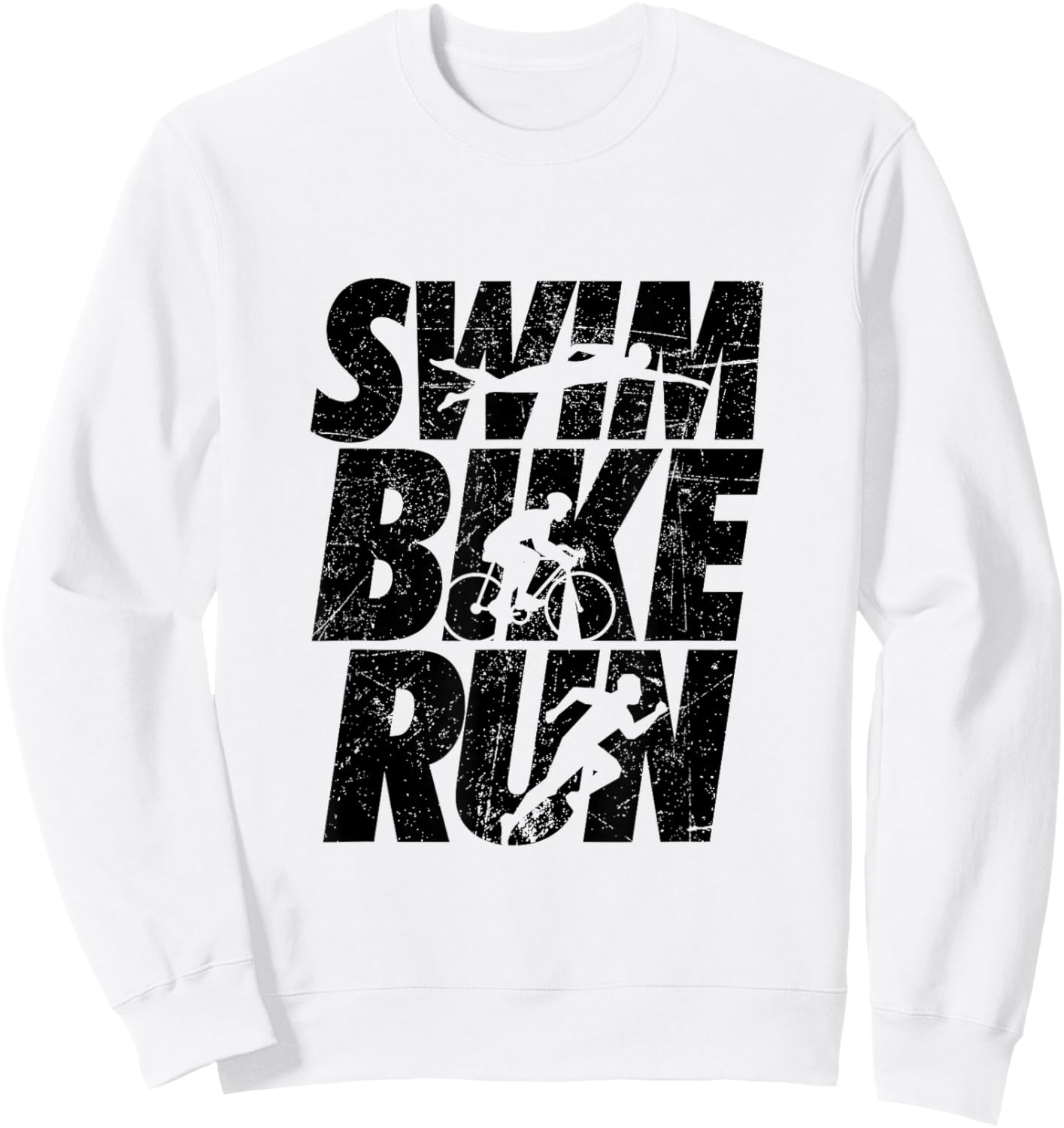 Swimming Cycling Running Triathlon Running Swimming Sweatshirt - Sweatshirt | White