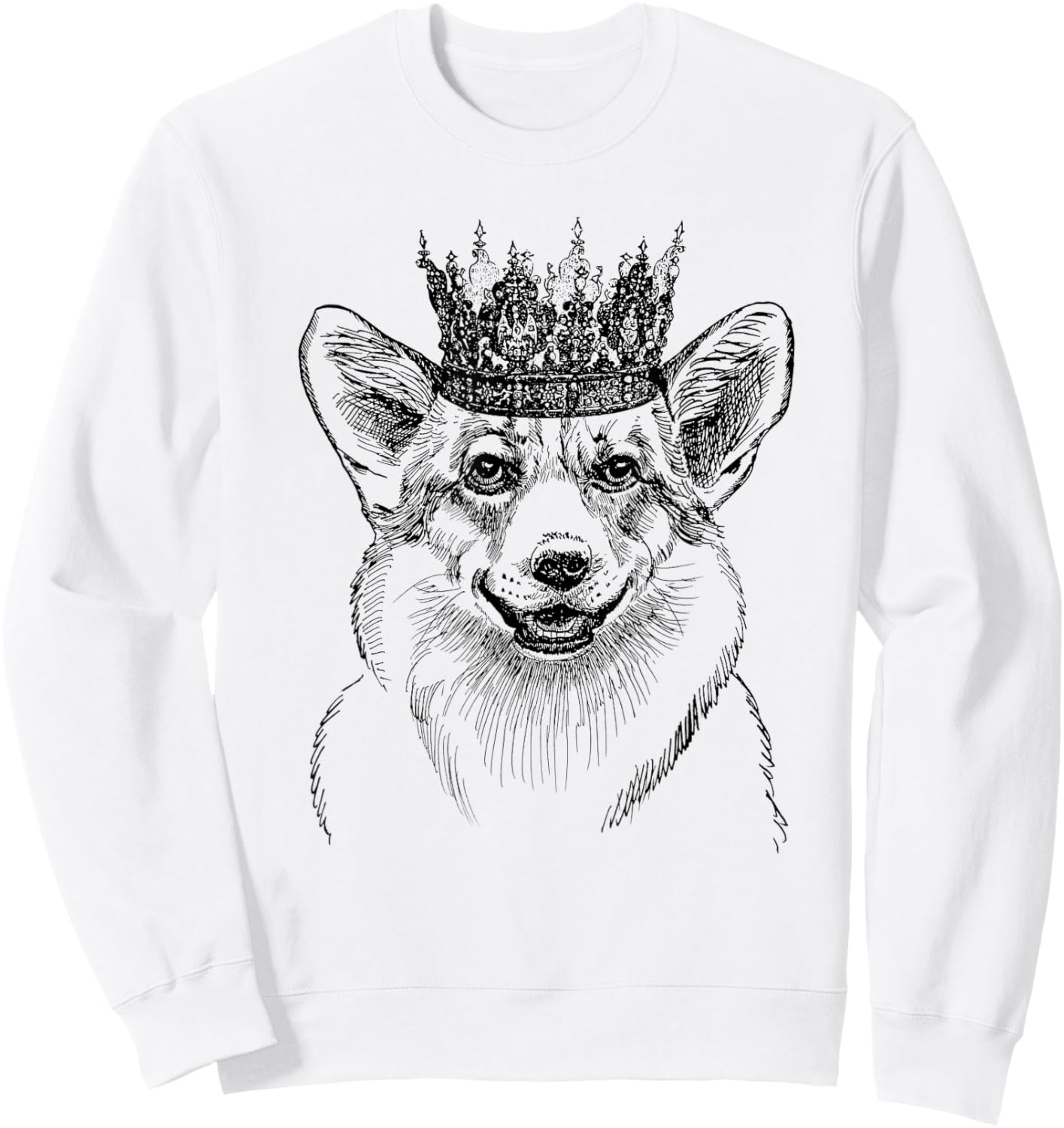 British Corgi Dog Queen Crown Queens Platinum Jubilee Women Sweatshirt - Sweatshirt | White