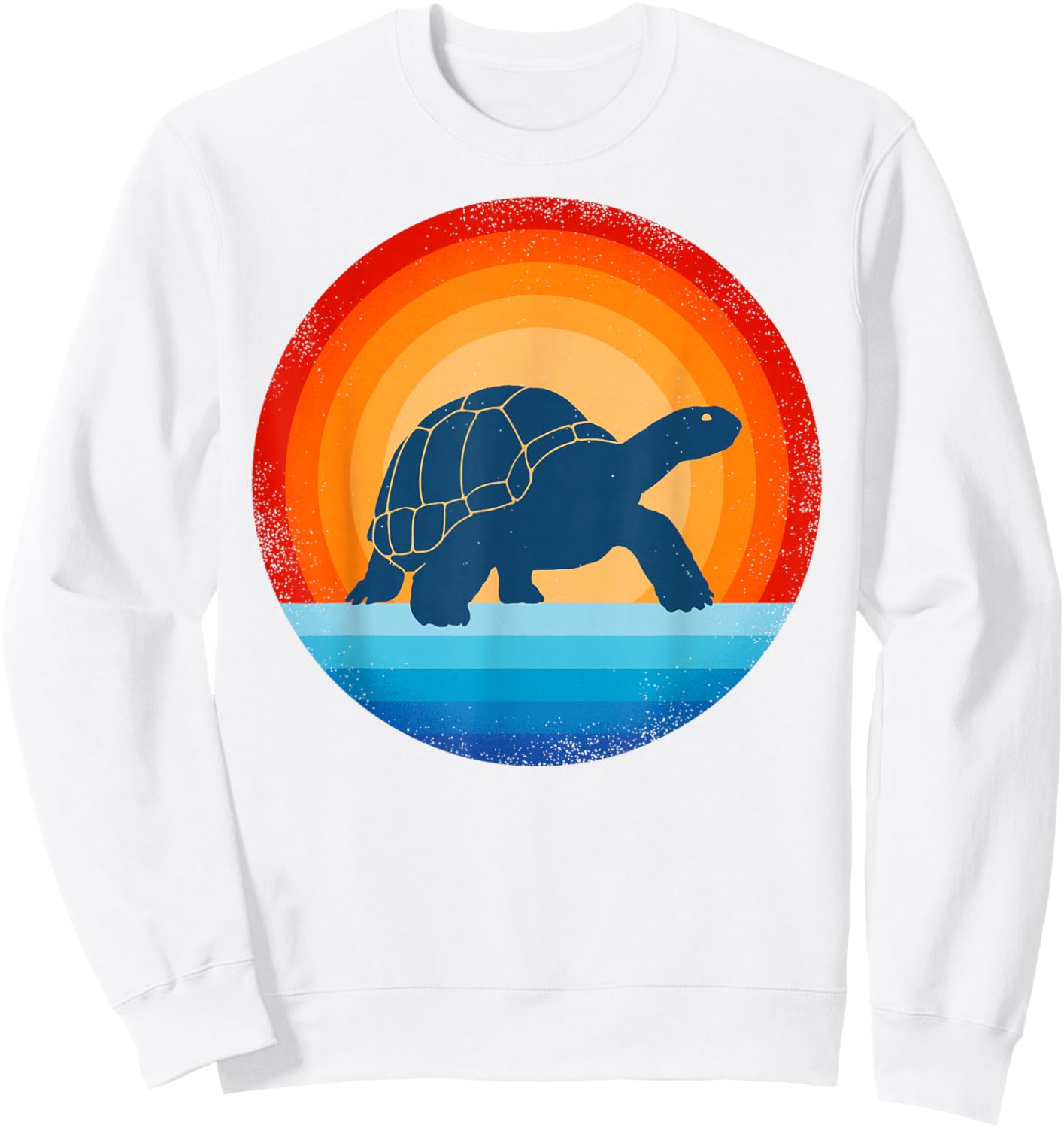 Tortoise Retro Vintage 60 70s Sunset Turtle Reptile Animal Sweatshirt - Sweatshirt | White