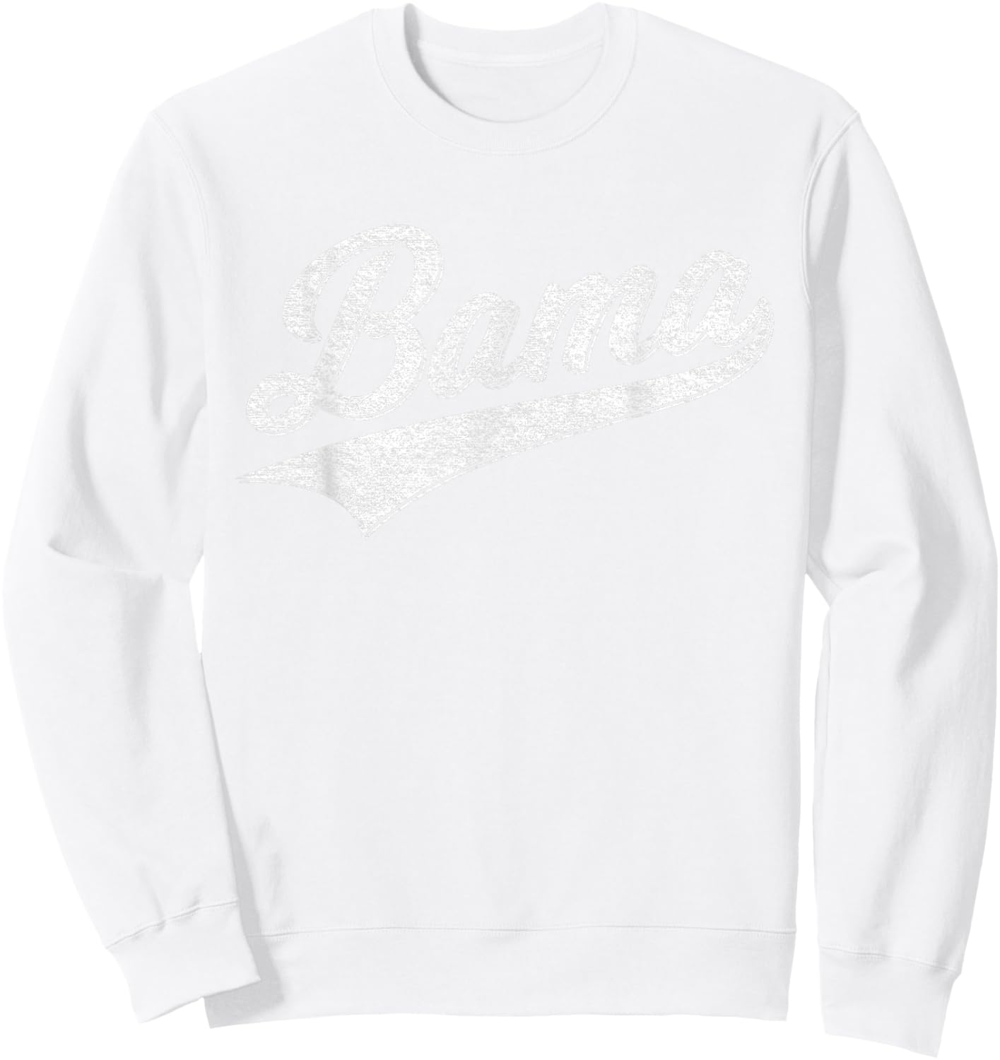 Bama Alabama Varsity Script Classic Sports Jersey Style Sweatshirt - Sweatshirt | White