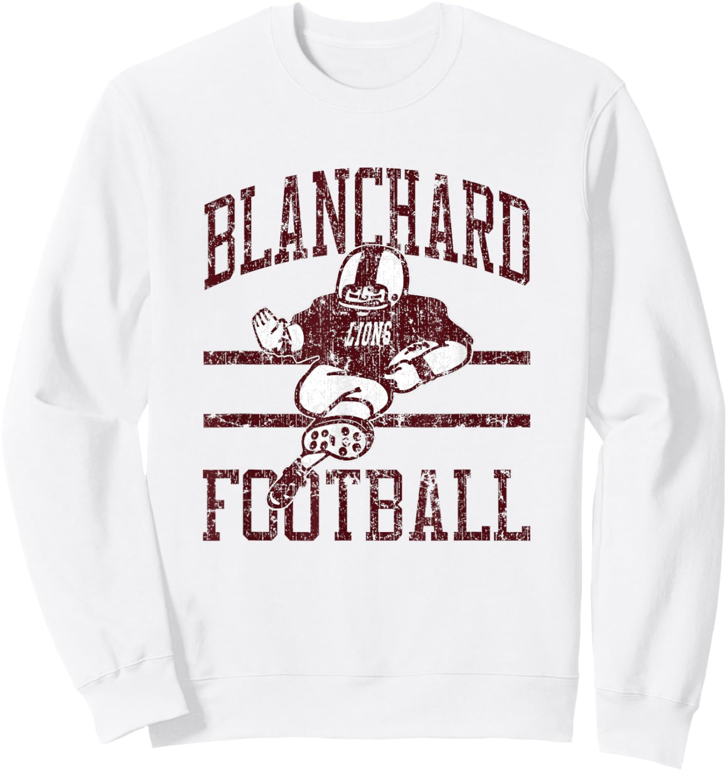 Blanchard Lions Football Player Sweatshirt - Sweatshirt | White